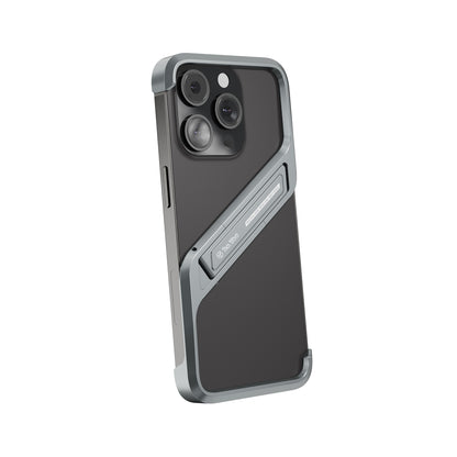 Armor King Geometric Fulcrum Kickstand Frameless Metal Case Cover