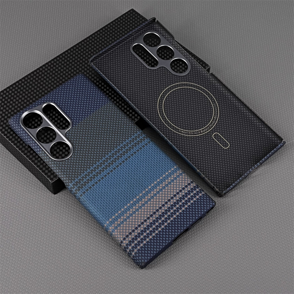 Oatsbasf Luxury Pure Aramid Fiber Case for Samsung Galaxy S23 Series Smartphones