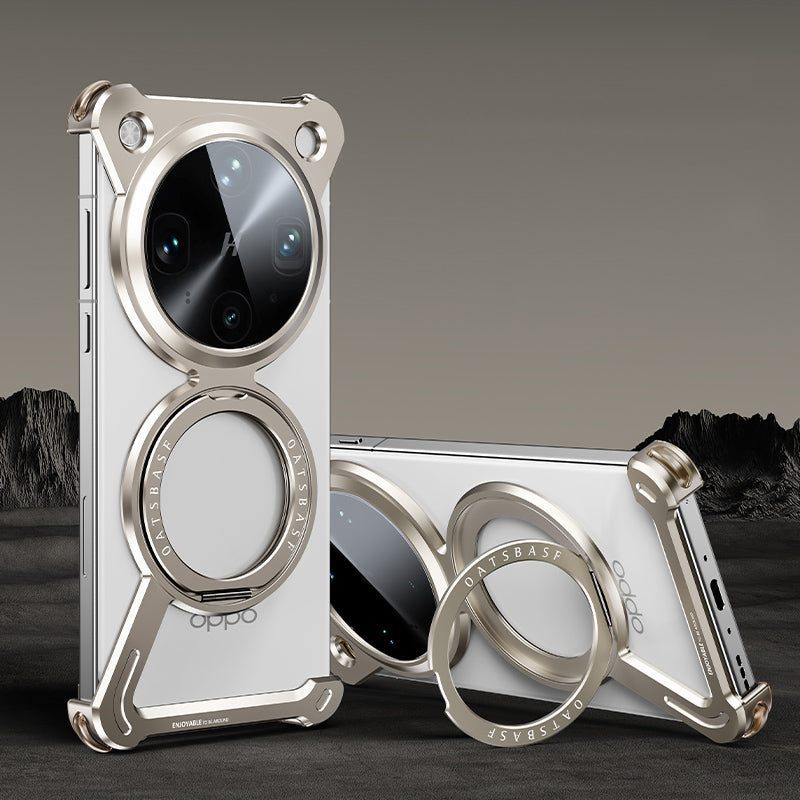 Oatsbasf Z MagSafe Pivot Ring Stand Air Cushion Metal Case Cover