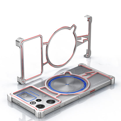 iy Bicolor Thor MagSafe Air Cushion Shockproof Metal Case Cover with Magnetic Kickstand