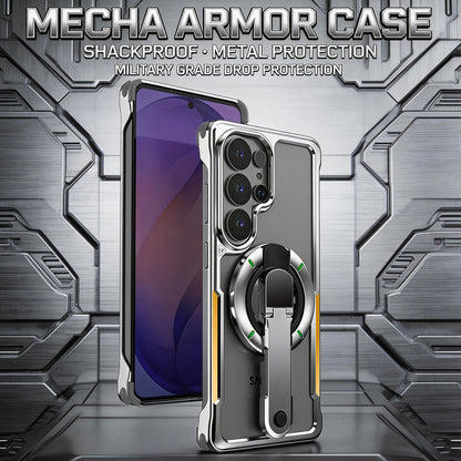 Luphie Mecha Armor Metal Case Cover with Magnetic Ring Holder MagSafe Bracket