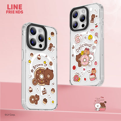 Line Friends Dessert MagSafe Shockproof Transparent Case Cover