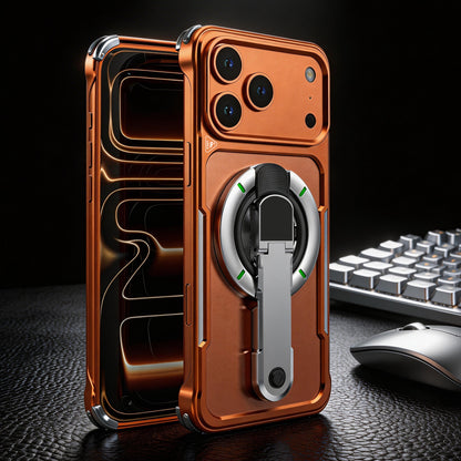Luphie Mecha Armor Metal Case Cover with Magnetic Ring Holder MagSafe Bracket
