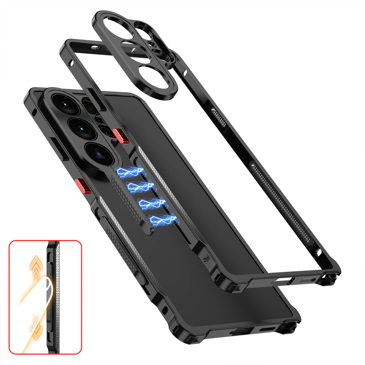 Armor King Lens Protector Heat Dissipation Stress Relief Edc Fidget Metal Bumper Case Cover