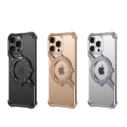 Armor King S Mechanical Gear MagSafe Pivot Ring Stand Air Cushion Sports Metal Case Cover