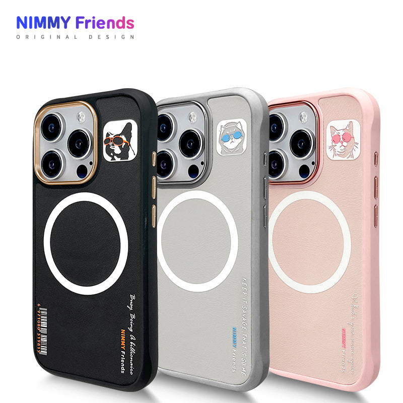 Nimmy Cool Glasses MagSafe Case Cover with Embroidery Magnetic Bracket