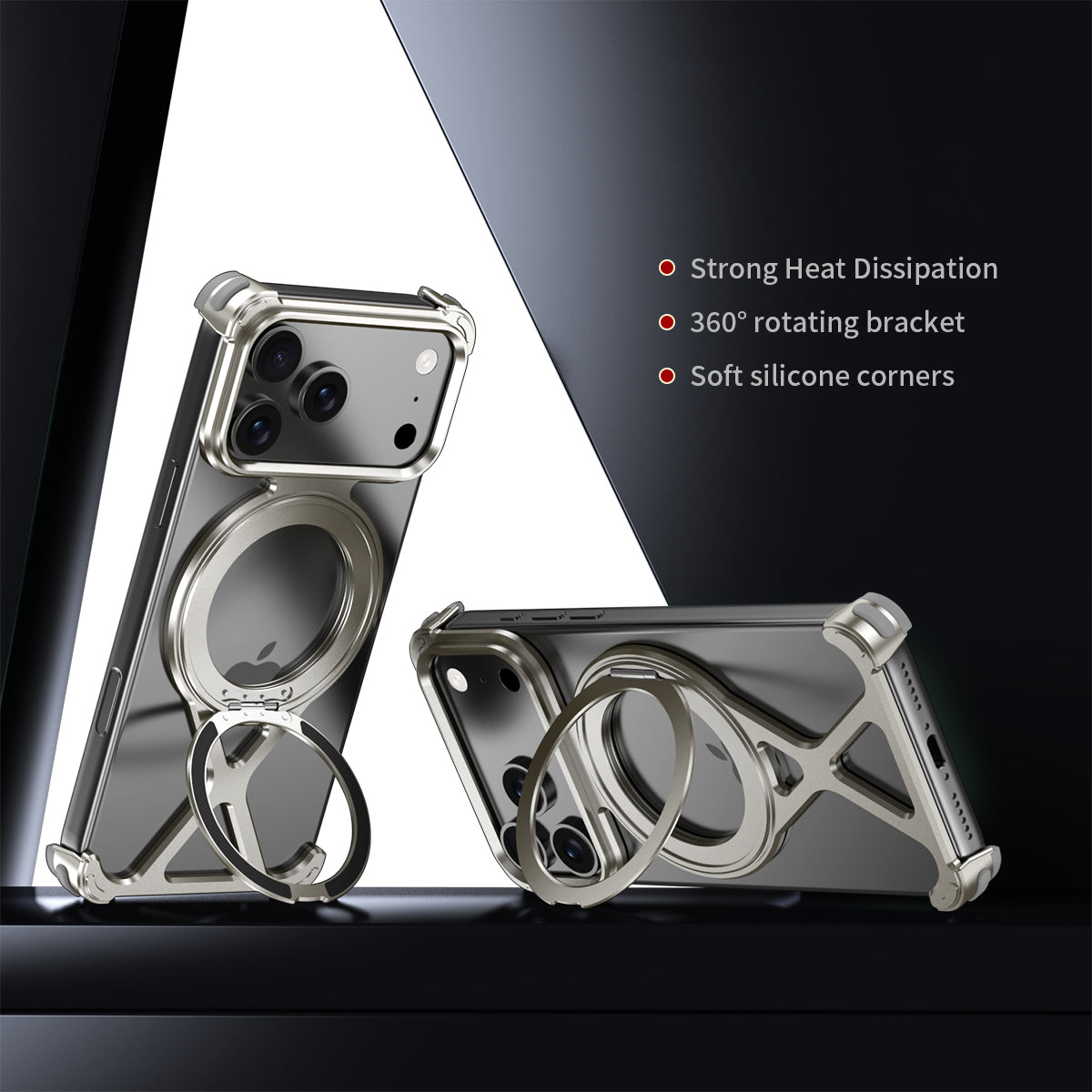 Armor King X-Line MagSafe Pivot Ring Stand Air Cushion Metal Case Cover
