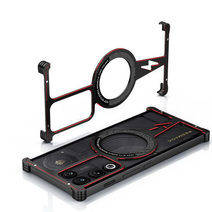 iy Bicolor Thor MagSafe Air Cushion Shockproof Kickstand Metal Case Cover