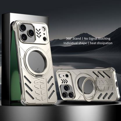 Armor King Knight MagSafe 360° Rotation Kickstand Heat Dissipation Thermal Air Cushion Metal Case Cover