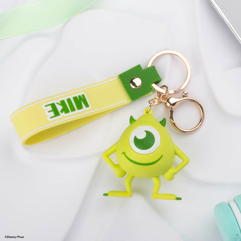 Disney Monsters, Inc. Mike Figure Key Ring Doll Pendant Keychain Anti-lost Lanyard