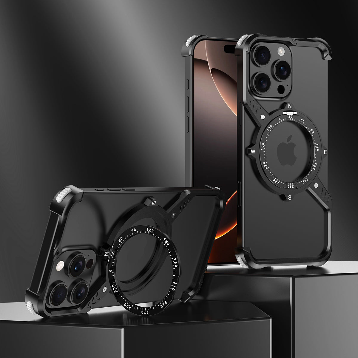 Armor King S Mechanical Gear MagSafe Pivot Ring Stand Air Cushion Sports Metal Case Cover