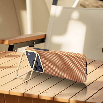 Armor King MagSafe Aramid Fiber Lens Stand Non-Slip Slim Light Case for Apple iPhone 17 series