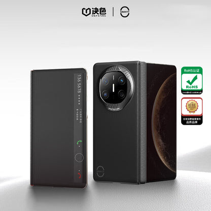 X-Doria Defense Ultra-Thin Luxury Clear View Window Genuine Leather Magnetic Flip Cover Case