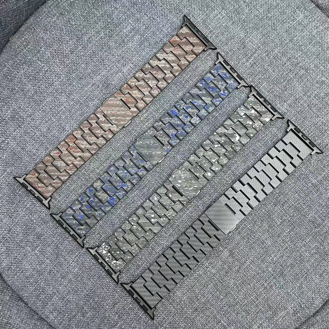 Oatsbasf Luxury Pure Carbon Fiber Adjustable Apple Watch Band Replacement Strap