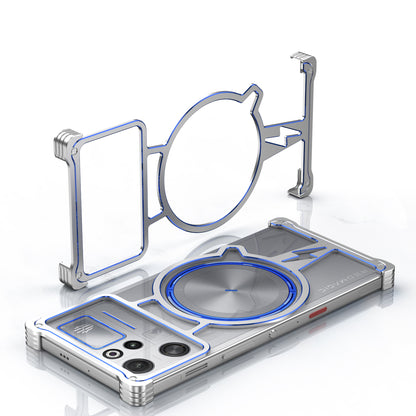 iy Bicolor Thor MagSafe Air Cushion Shockproof Metal Case Cover with Magnetic Kickstand