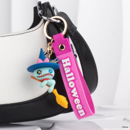 Disney Halloween Stitch Figure Key Ring Doll Pendant Keychain Anti-lost Lanyard