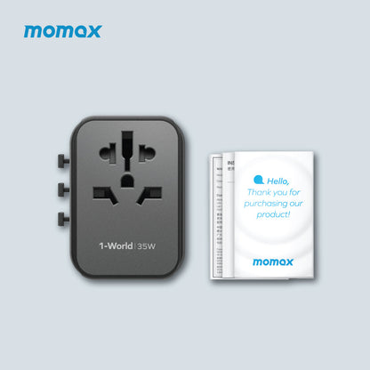 MOMAX 1-World PD 35W 5-Port + AC Charger Universal Travel Adapter