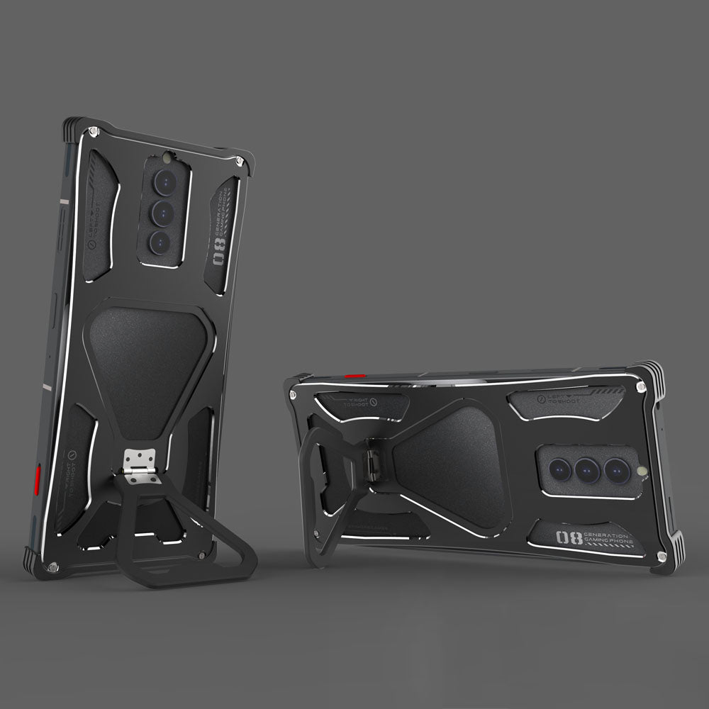 iy Bicolor Transformers Shockproof Aluminum Alloy Kickstand Metal Case Cover