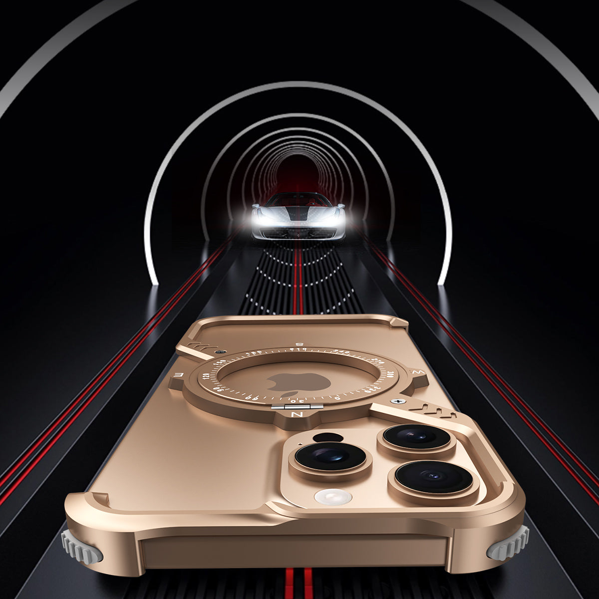 Armor King S Mechanical Gear MagSafe Pivot Ring Stand Air Cushion Sports Metal Case Cover