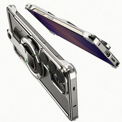 Luphie Mecha Armor Metal Case Cover with Magnetic Ring Holder MagSafe Bracket