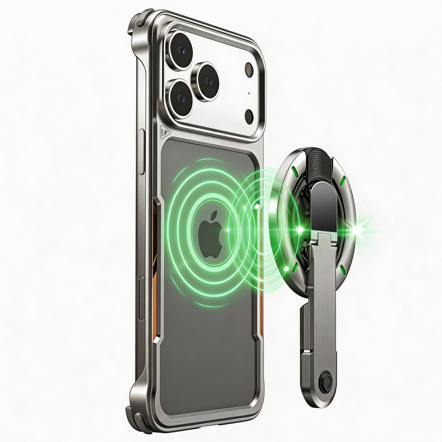 Luphie Mecha Armor Metal Case Cover with Magnetic Ring Holder MagSafe Bracket