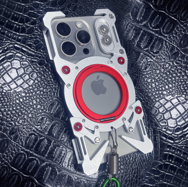 Simon 360° Rotating Pivot Ring Stand Heat Dissipation Hollow Out Metal Case Cover