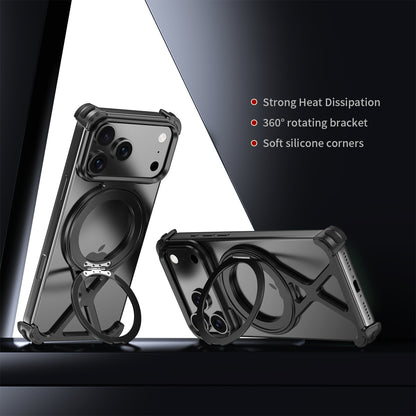 Armor King X-Line MagSafe Pivot Ring Stand Air Cushion Metal Case Cover