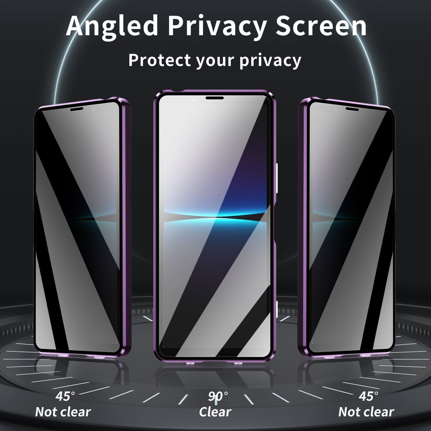 Armor King Magic Cube Anti-Spy Privacy / HD Clear Tempered Glass + Metal + PC Magnetic Case Cover