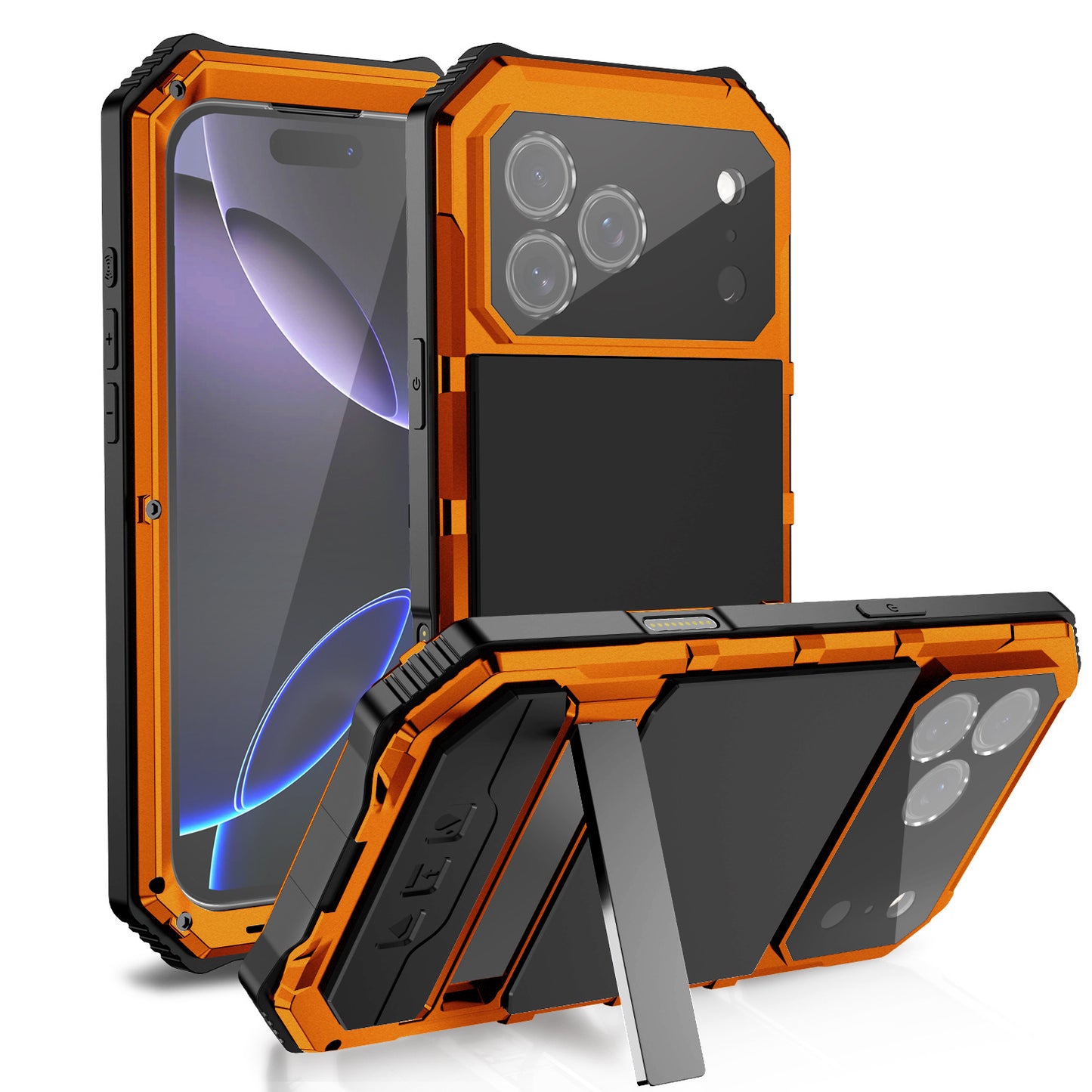 R-Just King Kong Kickstand III Lens Protector IP54 Metal Outdoor Military Heavy Duty Case Cover