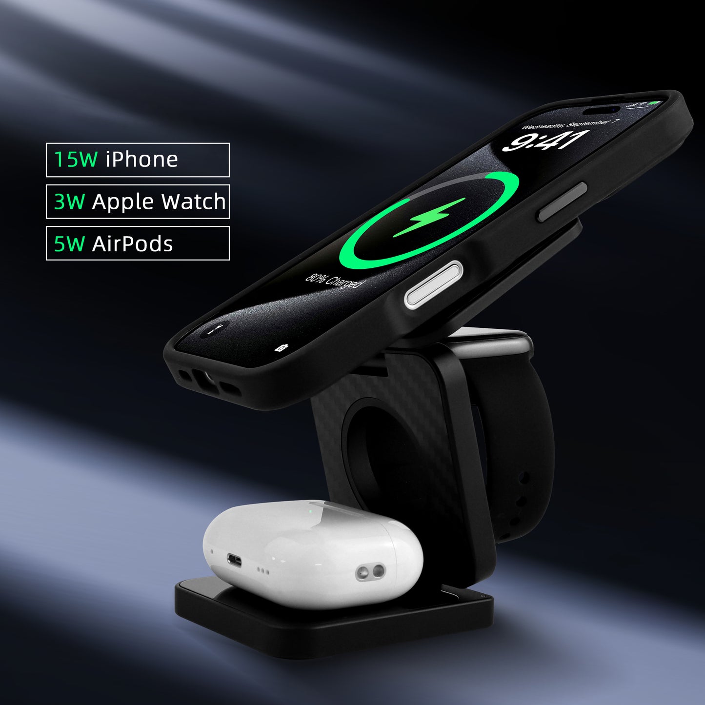 Lamborghini 3-in 1 Foldable Magnetic Wireless Charger -TE D1