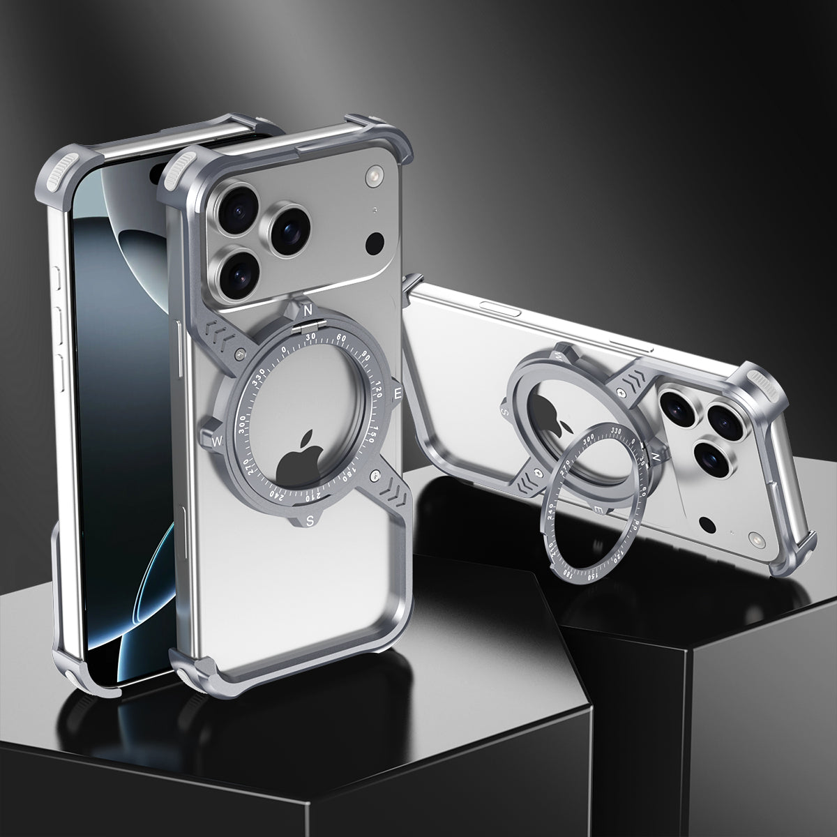 Armor King S Mechanical Gear MagSafe Pivot Ring Stand Air Cushion Sports Metal Case Cover