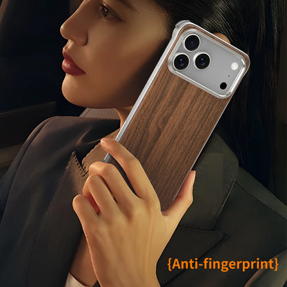 Armor King MagSafe Walnut Wood Back Bezel-less Metal Case Cover