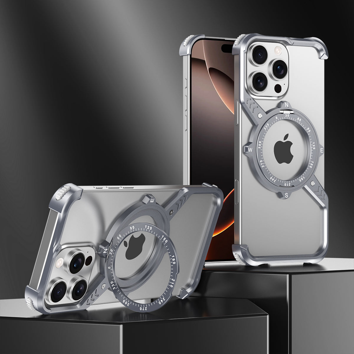 Armor King S Mechanical Gear MagSafe Pivot Ring Stand Air Cushion Sports Metal Case Cover