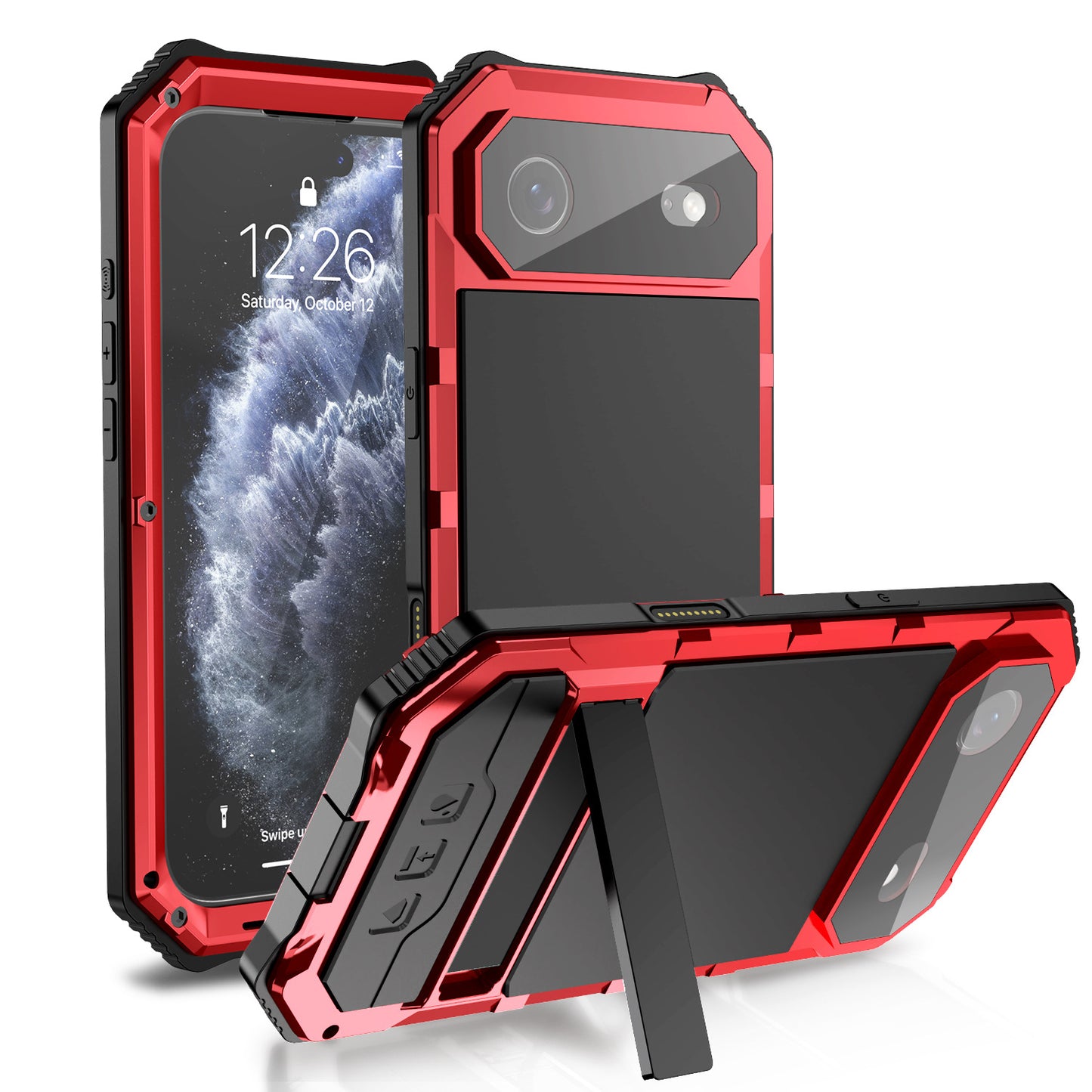 R-Just King Kong Kickstand III Lens Protector IP54 Metal Outdoor Military Heavy Duty Case Cover