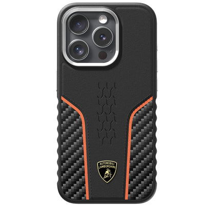 Lamborghini MagSafe Genuine Leather Carbon Fiber Phone Case - Huracan D21