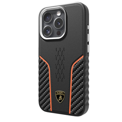 Lamborghini MagSafe Genuine Leather Carbon Fiber Phone Case - Huracan D21