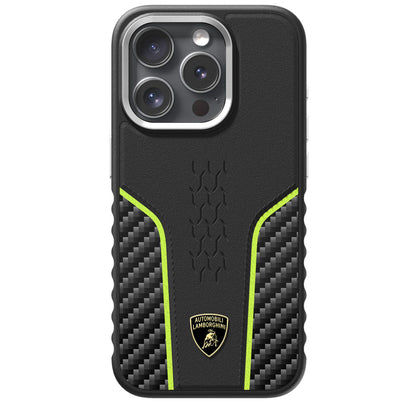 Lamborghini MagSafe Genuine Leather Carbon Fiber Phone Case - Huracan D21