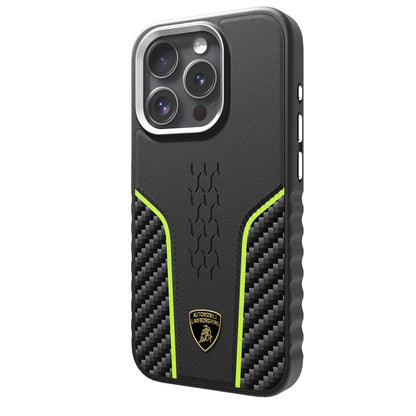 Lamborghini MagSafe Genuine Leather Carbon Fiber Phone Case - Huracan D21