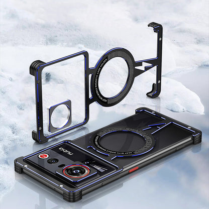 iy Bicolor Thor MagSafe Air Cushion Shockproof Kickstand Metal Case Cover