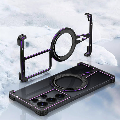 iy Bicolor Thor MagSafe Air Cushion Shockproof Kickstand Metal Case Cover