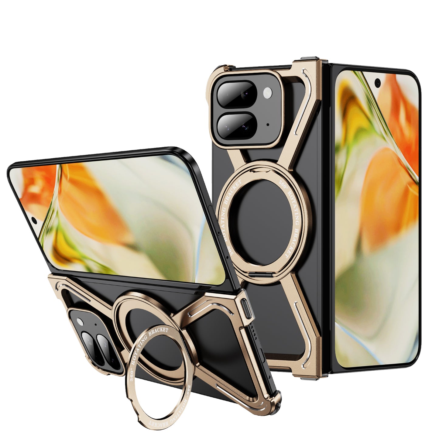 Armor King Harness MagSafe Pivot Ring Stand Air Cushion Metal Case Cover