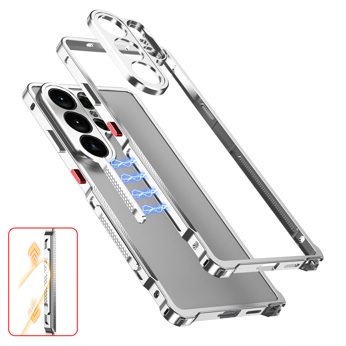 Armor King Lens Protector Heat Dissipation Stress Relief Edc Fidget Metal Bumper Case Cover