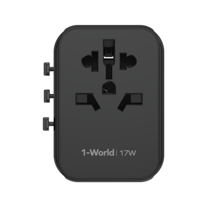 MOMAX 1-World 17W 4-Port + AC Charger Universal Travel Adapter