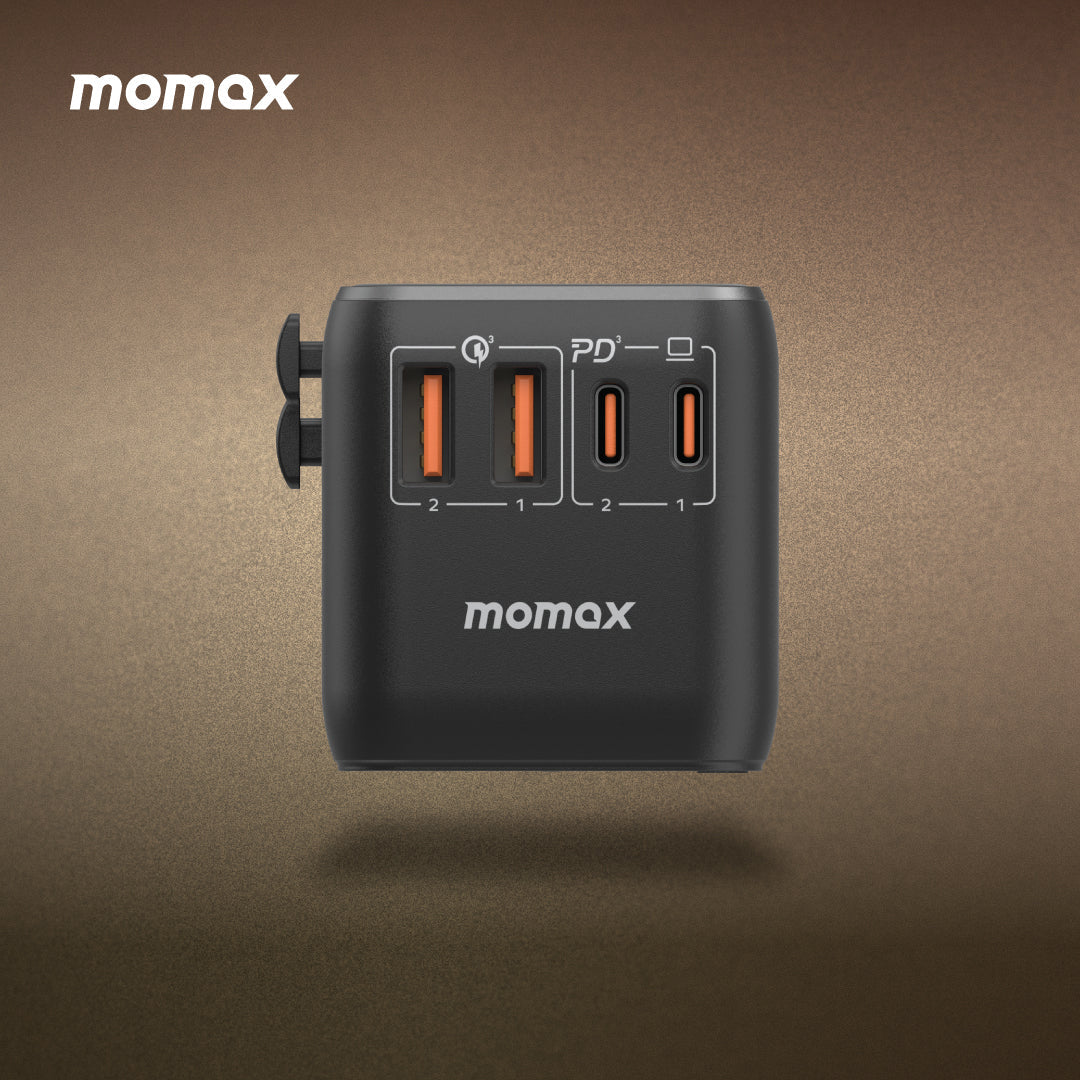 MOMAX 1-World PD 100W GaN 4-Port + AC Charger Universal Travel Adapter