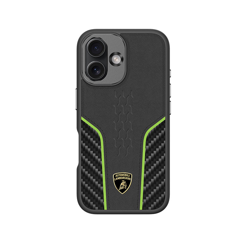 Lamborghini MagSafe Genuine Leather Carbon Fiber Phone Case - Huracan D21