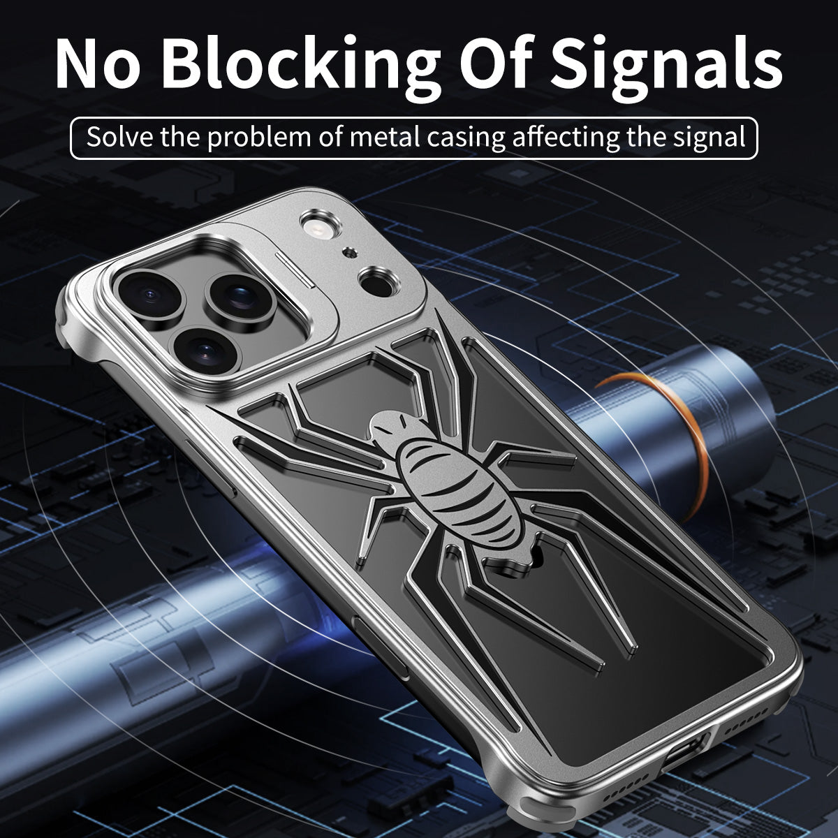 Armor King Spider Aluminum Alloy Lens Kickstand Shockproof Metal Case Cover