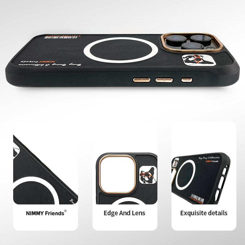 Nimmy Cool Glasses MagSafe Case Cover with Embroidery Magnetic Bracket