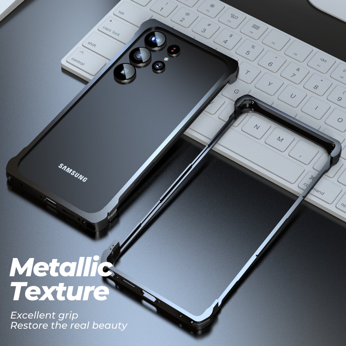 Luphie Slim Light Shockproof Snap-on Aluminum Metal Bumper Case Cover