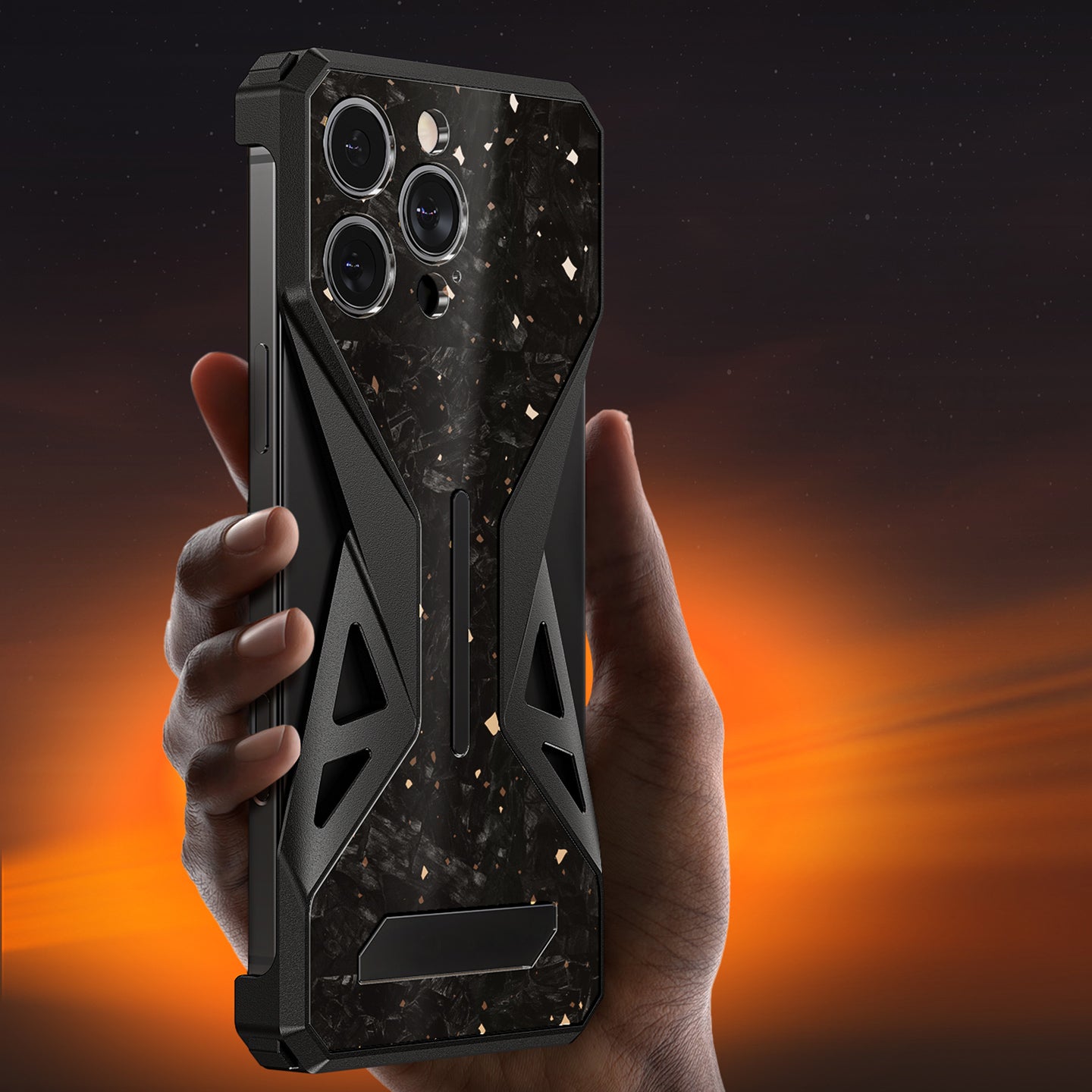 Armor King Forged Carbon Fiber Aluminum Alloy Bezel-less Metal Case Cover