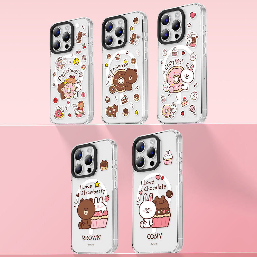 Line Friends Dessert MagSafe Shockproof Transparent Case Cover